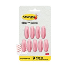  Command™ lto sioc blossom medium designer hook image, 9 hooks, 12 Command strips, variety pack