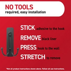 Command™ Pet collection 17036MB bplus6 image, black double hook, no tools required, easy installation