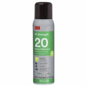 3M™ Heavy Duty Spray Adhesive 20, Low VOC, Clear, 16 fl oz Can (Net Wt 15.7 oz), 12/Case image 3M™ Heavy Duty Spray Adhesive 20, Low VOC, Clear, 16 fl oz Can (Net Wt 15.7 oz), 12/Caseimage