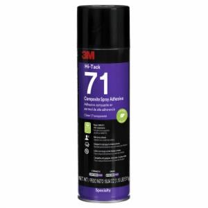 3M™ Hi-Tack Composite Spray Adhesive 71, Low VOC, Clear, 24 fl oz (Net Wt 18.04 oz), 12 Can/Caseimage