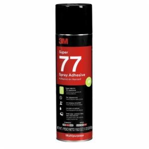 3M™ Super 77 Multipurpose Spray Adhesive, Low VOC, Clear, 24 floz (Net Wt 18.0 oz), 12 Can/Caseimage