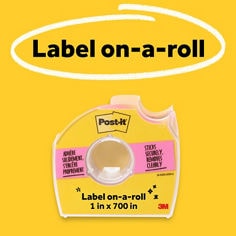 Post it® Neon Pink Labeling and Cover up tape, with convenient dispenser.