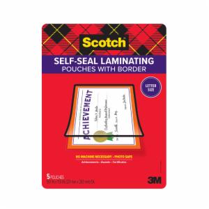 Scotch Self-Seal Black Border Pouches LS854-5B, 7 mm x 6m (.275 in x 236 in)image