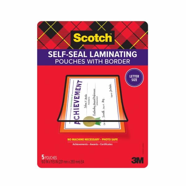 Scotch Self-Seal Black Border Pouches LS854-5B