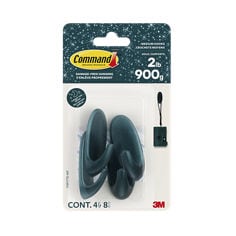 Command™ Medium Glitter Hooks 17091TTG-4EF, Twilight Teal Glitter, straight, In Package, English/French