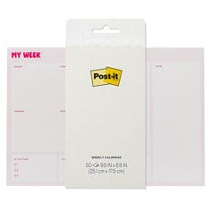 Product image of a 9.9 in. x 6.9 in. pink and white weekly calendar