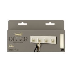 Command™ Décor DCR05BE In Package English straight image, beige Hook Rail, Twist Project, Décor Collection
