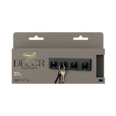 Command™ Décor DCR05MB In Package English straight image, matte black Hook Rail, Twist Project, Décor Collection