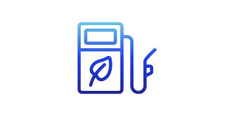 blue gradient gas can icon with a leaf on it