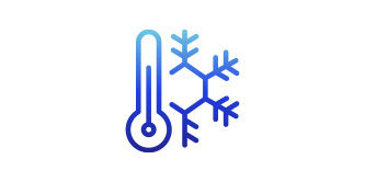 blue gradient thermometer and snowflake icon