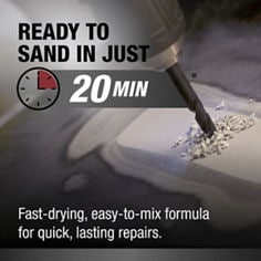 Bondo® Extreme Metal Filler. Ready to sand in just 20 minutes