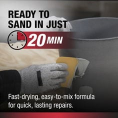 Bondo® Ready Mix Packed Original. Ready to sand in just 20 minutes