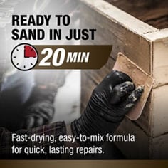Bondo® Short Strand Fiberglass Filler Ready Mix. Ready to sand in just 20 minutes