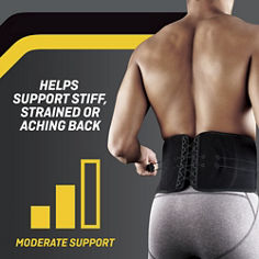 Key visual for the FUTURO™ Easy Adjustable Back Support, catalog ID 46820ENR, highlighting the product’s Bplus support level.