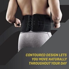 Key visual for the FUTURO™ Easy Adjustable Back Support, catalog ID 46820ENR, highlighting the contoured design.