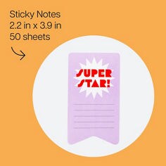 Post-it® Class Notes Super Star SBTS26-CN-10, Back to School, Target, B+ 01 image. Enhanced Content, Key Visual.