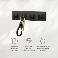 Command™ DCR05MB bplus03 image, decor, twist,  small metal key rail, premium moders design