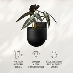 Command™ DCR03MB bplus03 image, decor, twist, metal wall planter, premium moderns design