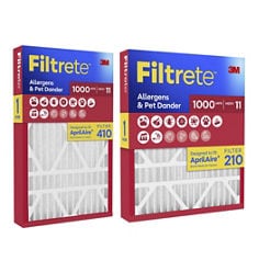 Filtrete™ MPR 1000 air filter family pack image showing filters designed to fit Aprilaire 410 and 210 media air cleaners