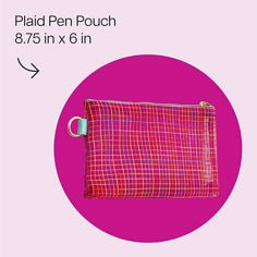 Post-it®, Evergreen Collection, Plaid Pen Pouch, 8.75 in x 6 in.