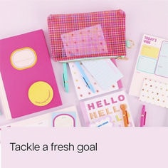 Post-it®, Evergreen Collection, Plaid Pen Pouch, 8.75 in x 6 in, Tackle a fresh goal.