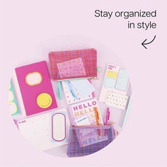 Post-it®, Evergreen Collection, Plaid Pen Pouch, 8.75 in x 6 in, Stay organized in style.