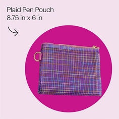 Post-it®, Evergreen Collection, Plaid Pen Pouch, 8.75 in x 6 in.