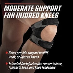 ACE™ Adjustable Dual Knee Strap, 907100, B+ Key Visual highlighting support level.