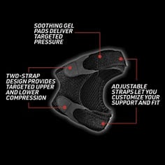 ACE™ Adjustable Dual Knee Strap, 907100, B+ Key Visual highlighting product benefits.