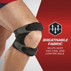 ACE™ Adjustable Dual Knee Strap, 209310, B+ key visual highlighting breathable fabric.