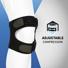 ACE™ Adjustable Dual Knee Strap, 209310, B+ key visual highlighting adjustability.