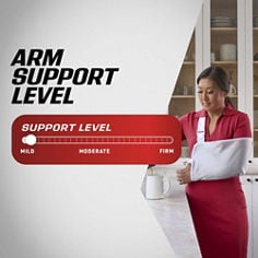 Key visual for ACE™ Arm Sling Adjustable, 207395, showing the product support level in B+