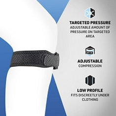 ACE™ Adjustable Knee Strap, 207359, B+ key visual highlighting product benefits.