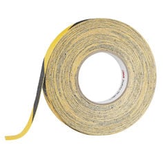 A roll of 3M Safety-Walk Slip-Resistant General Purpose Tape 613, Black/Yellow Stripe, 1 in x 60 ft
