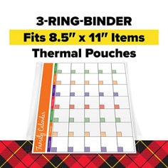 Scotch™,  Thermal Laminating 3 Ring Binder Pouches, Index Card Key Visual.