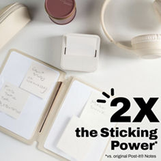Post-it® Neutrality Collection, 3321-SSNTR, B+ Image 03, Popup, 2 times the sticking power.