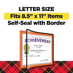 Scotch®, Self Seal Laminating Pouches With Border, LS854-5B - Size Image