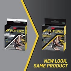 FUTURO™ Adjustable Ankle Support To/From Presentation Key Visual, catalog ID 01037ENR.