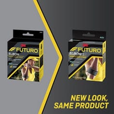 FUTURO™ Adjustable Tennis Elbow Support To/From Presentation Key Visual, catalog ID 45975ENR.