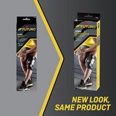 FUTURO™ Adjustable Knee Stabilizer To/From Presentation Key Visual, catalog ID 47550ENR.