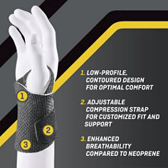 FUTURO™ Adjustable Wrist Support, catalog ID 01036ENR, Comfort Features B+ Key Visual.
