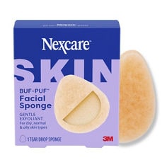 Key Visual image of Nexcare™ Buf-Puf™ Gentle Facial Sponge, catalog ID 915-06, for B+ rebrand.