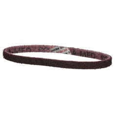 A thin Scotch-Brite Surface Conditioning Scrim Backed Belt, SC-BS, A/O Medium