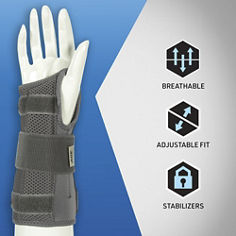 Key Visual image of ACE™ Carpal Tunnel Wrist Stabilizer, catalog IDs 205276 and 205278, featuring product icons.