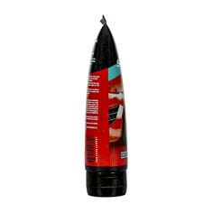 Vista lateral de um tubo preto de gel de silicone para brilho de pneus 3M Silicone Gel mostrando rótulo parcial e código de barras, 120 g.