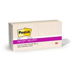 Post-it® Super Sticky Notes 654-12-SSNTR, Neutrality Collection, 3 In x 3 In, 12 Pads, 90 Sheets Each, 1080 Total Sheets, 2X Sticking Power