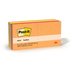 Post-it® Super Sticky Notes 654-SUN, Sunburst Collection, 12 Note Pads, 1080 Total Sheets, 2X Sticking Power