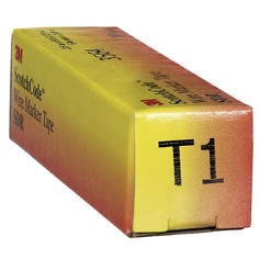 Single white roll of 3M ScotchCode wire marker tape labeled T1.