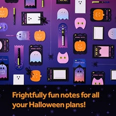 Post-it® Spooky Notes Target B+ image with a Halloween-themed message. Visible text includes “Perfect non-sweet trick-or-treats.”