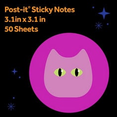 Post-it® Spooky Notes HW26-SN-DCC2 B+ image showing Halloween-themed notes and gift tags. Visible text includes “Frightfully fun notes for all your Halloween plans!,” “Spooky Notes,” “You’ve Been BOO’d!” and “8 Gift Tags.”